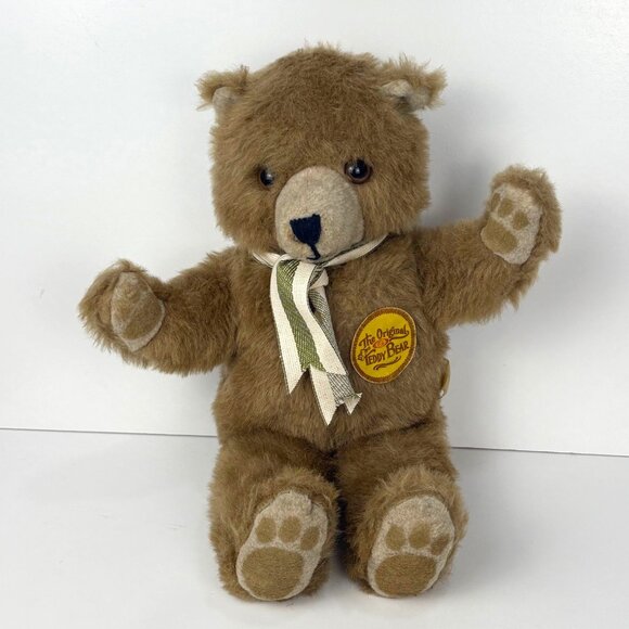 VTG 1978 Ideal Toy Corp Original Teddy Bear Brown Plush 16” Stuffed Animal - Picture 1 of 5